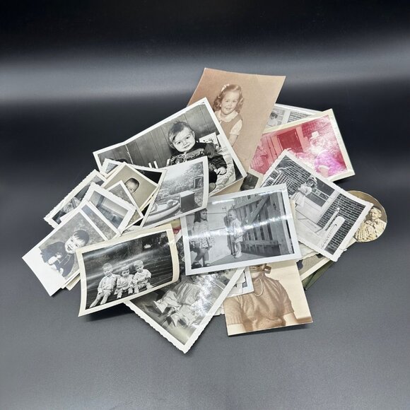 Vintage Kids Photos 1940s to 1980s Lot Of 56 Retro Photography Crafts Decor - Picture 1 of 9